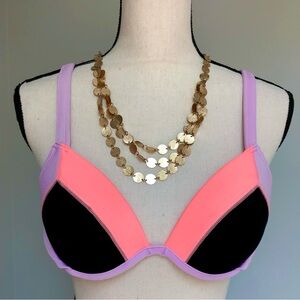 Victoria’s Secret Sport Fabulous Colorblock Bikini Top Size 34B